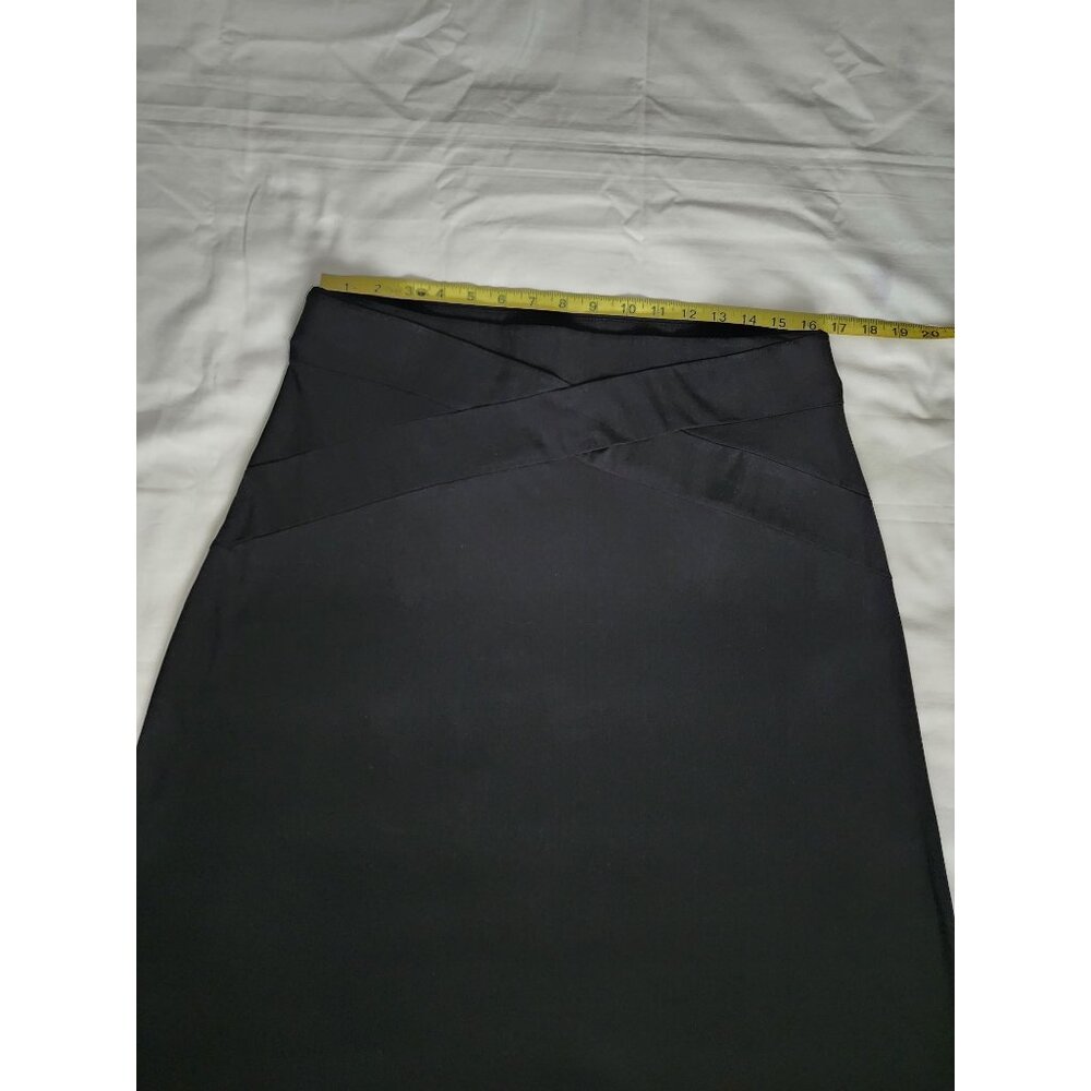 ECI New York Women's Solid Black Criss-Cross Pull-On Maxi-Length Skirt Sz Large - Picture 8 of 10